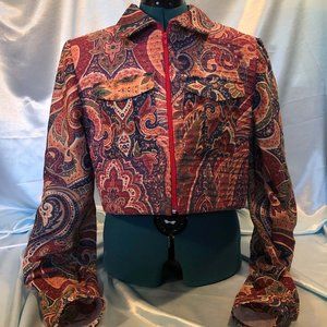 quilted crop zip up jacket